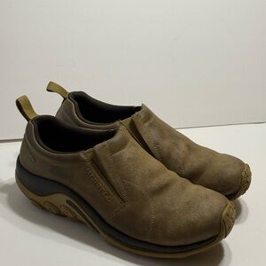 Merrell Jungle Tan Nubuck Leather Slip-On Moc Shoes Sz 11